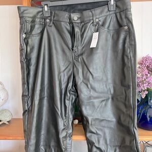 Leather bootcut pants